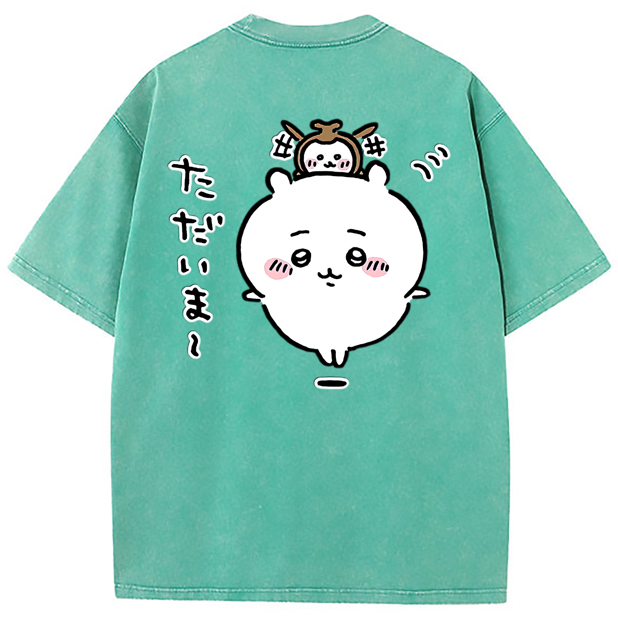 （画像用） ちいかわ ちいかわ Chii-kawa chiikawa 綿100% ヴィンテージ風 半袖Tシャツ（背面プリント）